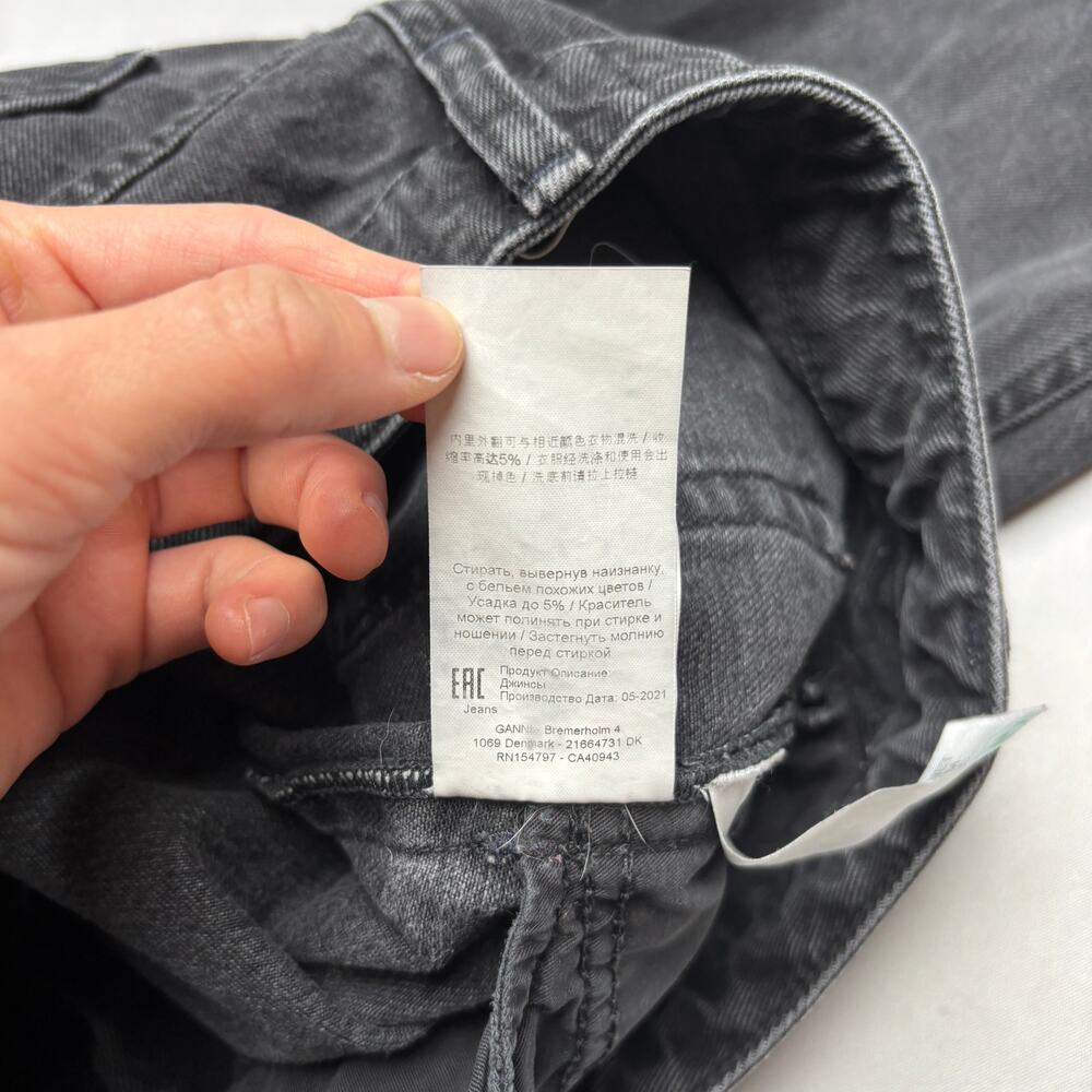 GANNI Misy High Rise Cropped Jeans Women's 29 Black Denim Minimalist - Picture 13 of 15